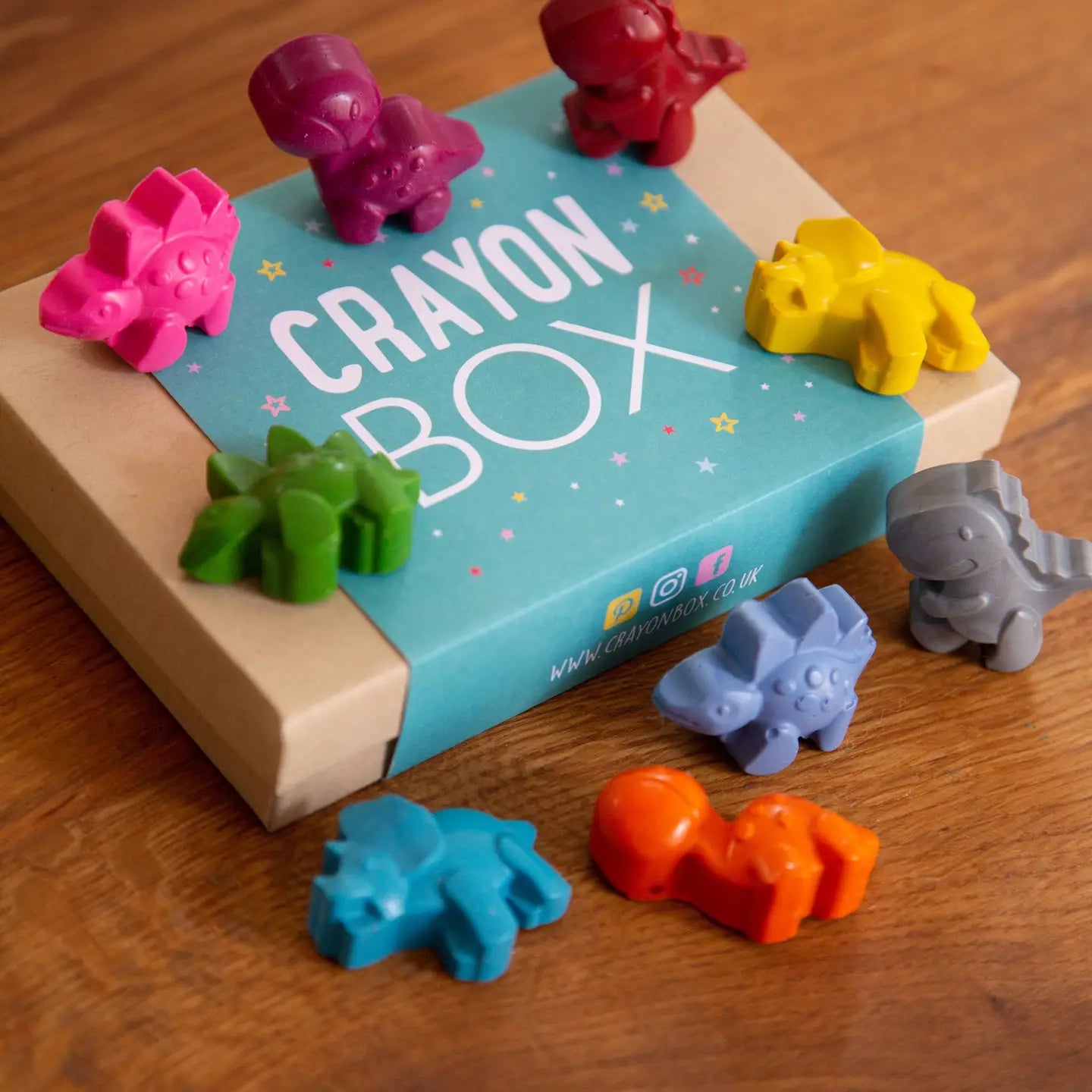 Crayon Box Set of 9 Handmade Dinosaur Wax Crayons