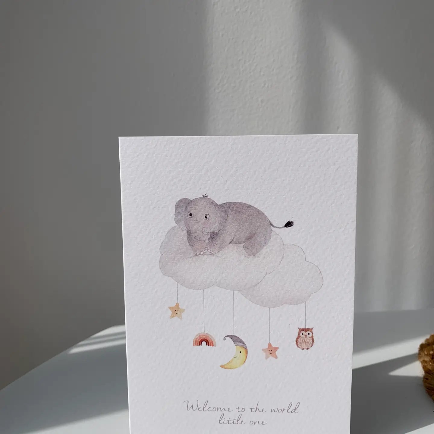 Elephant Mobile Welcome Little One Baby Card | New Baby Card