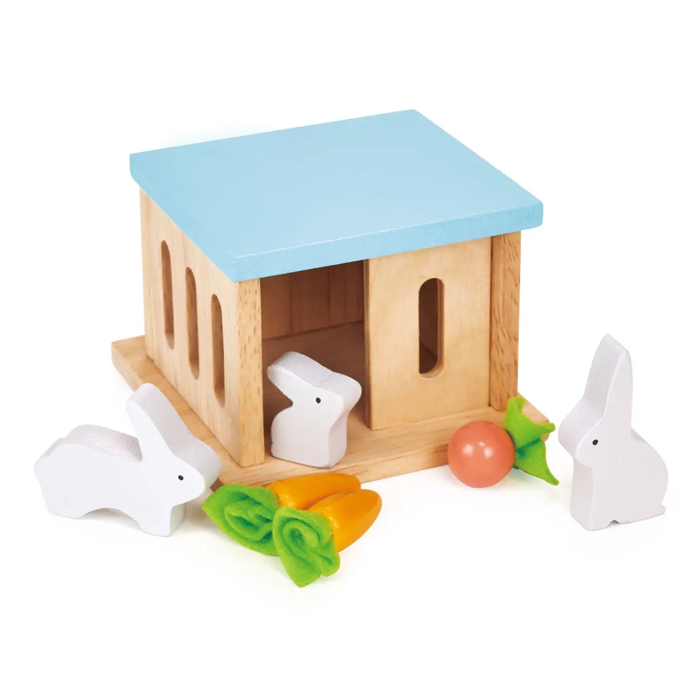 Wooden Rabbit Hutch Set