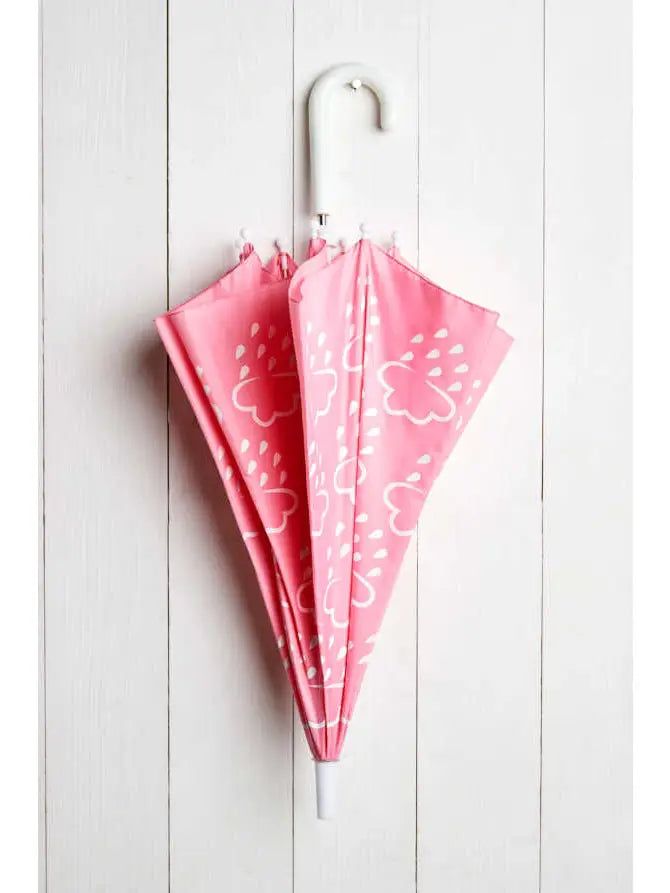 GRASS & AIR Little Kids Colour-Revealing Umbrella in Baby Pink