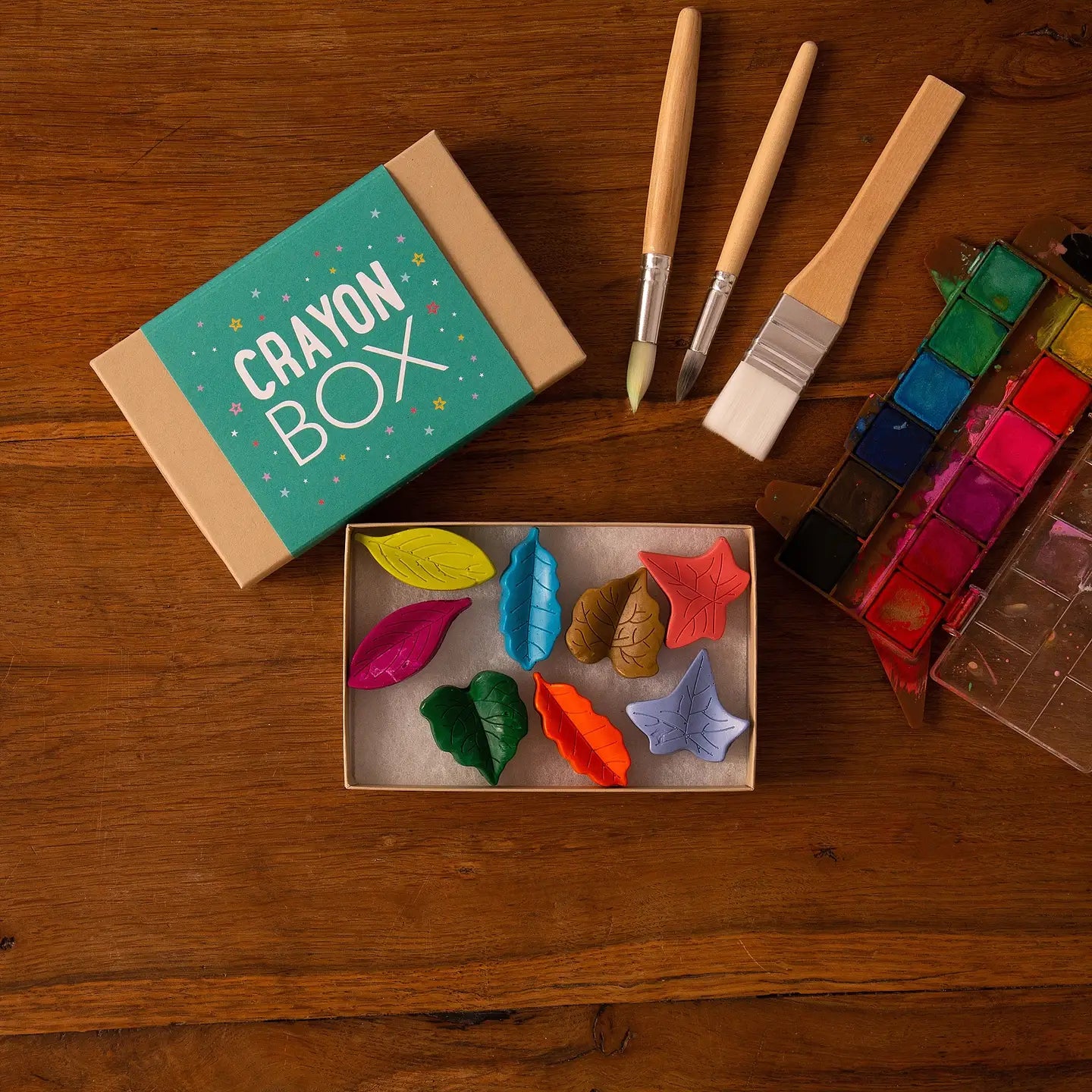 Crayon Box Leaf Shaped Wax Crayons