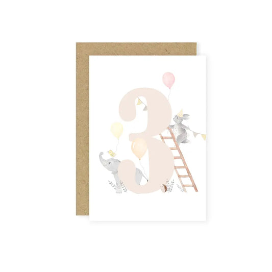 Animals 3rd Birthday Card | Special Age Birthday Cards