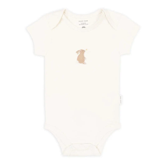 Avery Row Embroidered Jersey Bodysuit - Bunny