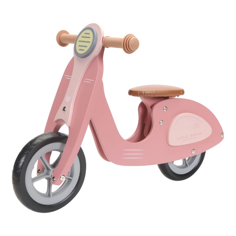 LITTLE DUTCH Wooden Balance Bike Scooter in Pink