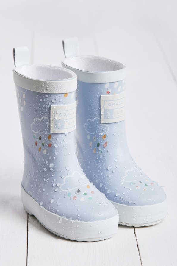 GRASS & AIR Colour Changing Wellies - Light Blue