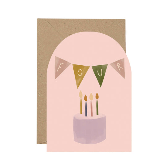 CAKE 4th Birthday Card