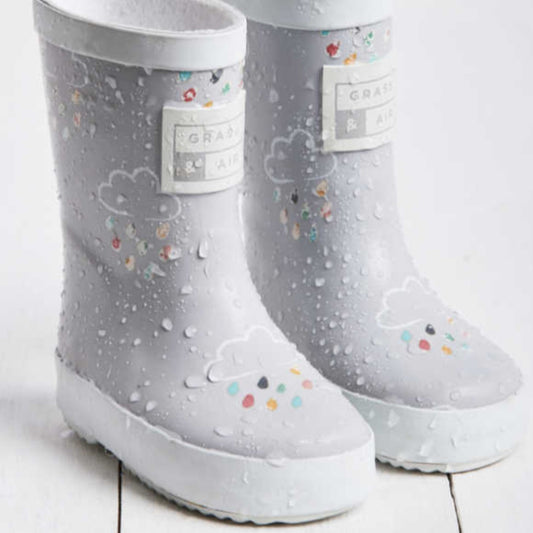 GRASS & AIR Colour Changing Wellies - Light Grey