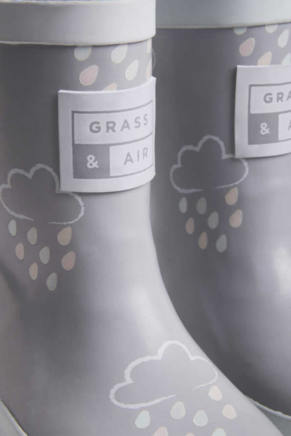 GRASS & AIR Colour Changing Wellies - Light Grey